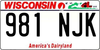 WI license plate 981NJK
