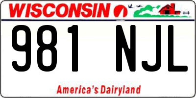 WI license plate 981NJL