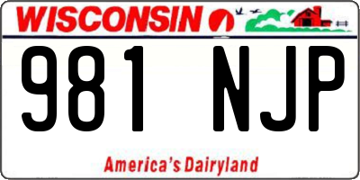 WI license plate 981NJP
