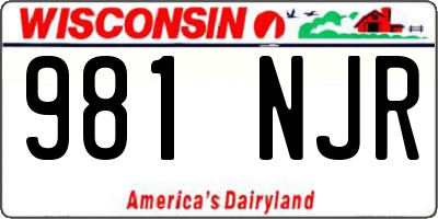 WI license plate 981NJR
