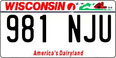 WI license plate 981NJU