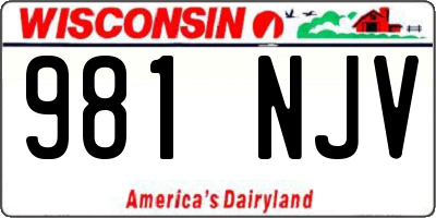 WI license plate 981NJV