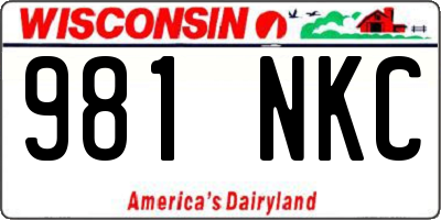 WI license plate 981NKC