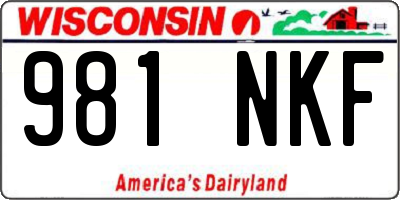 WI license plate 981NKF