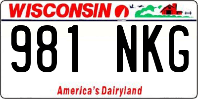 WI license plate 981NKG