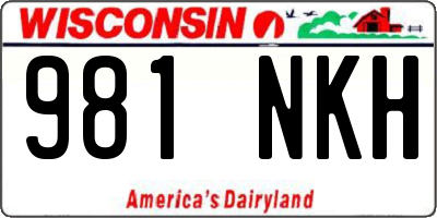 WI license plate 981NKH