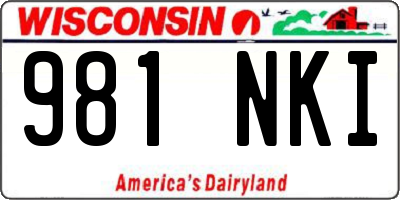 WI license plate 981NKI