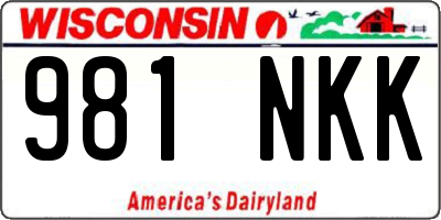 WI license plate 981NKK