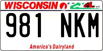 WI license plate 981NKM