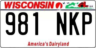 WI license plate 981NKP