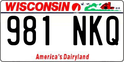 WI license plate 981NKQ