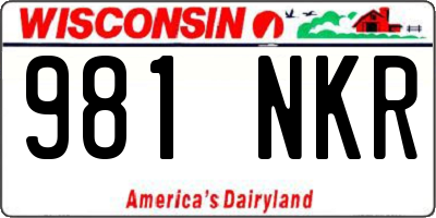 WI license plate 981NKR
