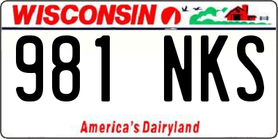 WI license plate 981NKS