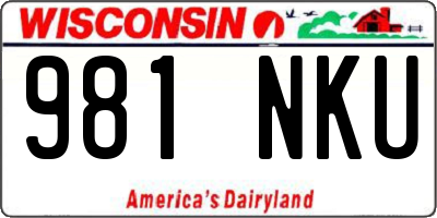 WI license plate 981NKU