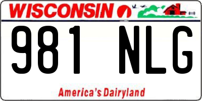WI license plate 981NLG
