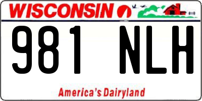 WI license plate 981NLH