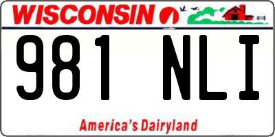 WI license plate 981NLI