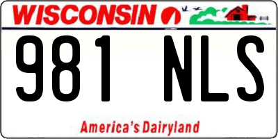 WI license plate 981NLS