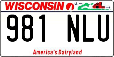 WI license plate 981NLU