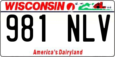 WI license plate 981NLV