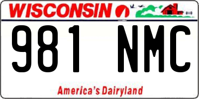 WI license plate 981NMC
