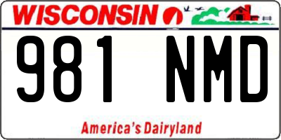 WI license plate 981NMD