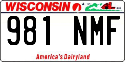 WI license plate 981NMF