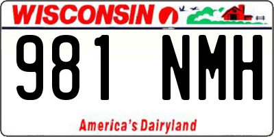 WI license plate 981NMH