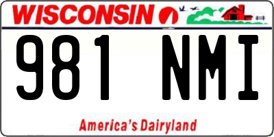 WI license plate 981NMI