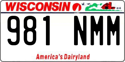 WI license plate 981NMM