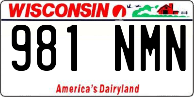 WI license plate 981NMN