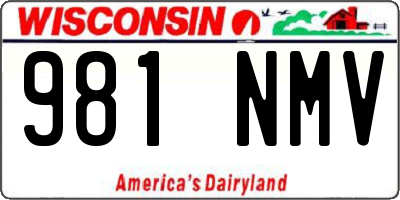 WI license plate 981NMV