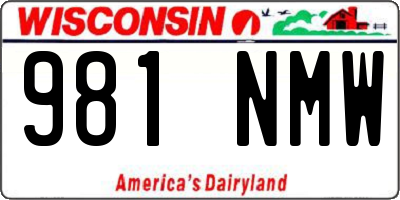 WI license plate 981NMW