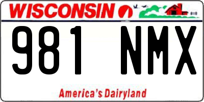 WI license plate 981NMX
