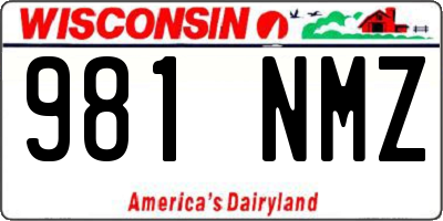 WI license plate 981NMZ