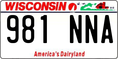 WI license plate 981NNA