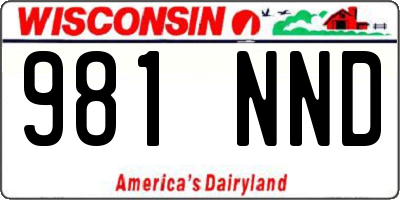 WI license plate 981NND