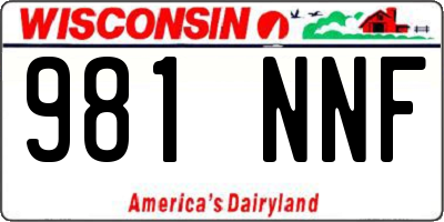 WI license plate 981NNF
