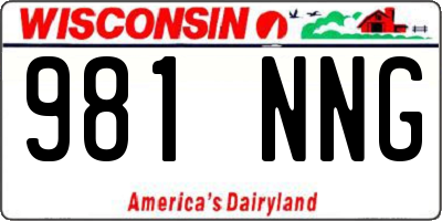 WI license plate 981NNG