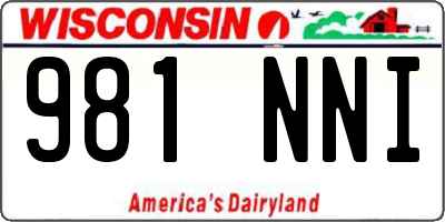 WI license plate 981NNI