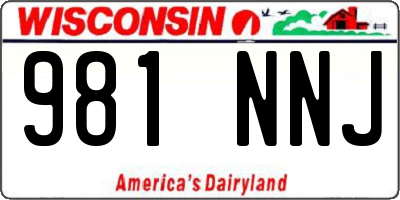 WI license plate 981NNJ