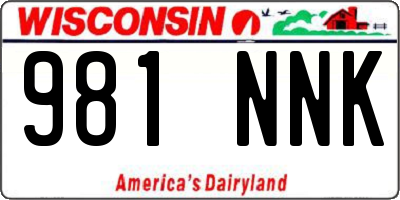 WI license plate 981NNK