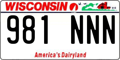 WI license plate 981NNN