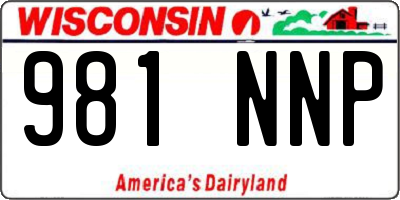WI license plate 981NNP