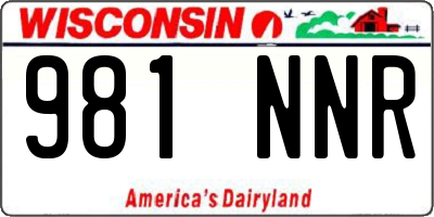 WI license plate 981NNR