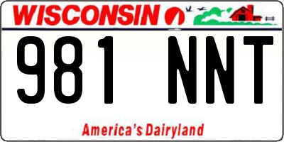 WI license plate 981NNT