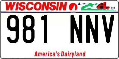 WI license plate 981NNV