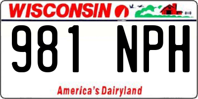 WI license plate 981NPH