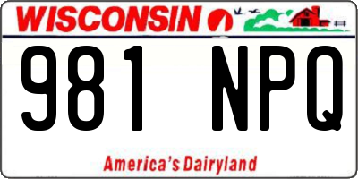 WI license plate 981NPQ
