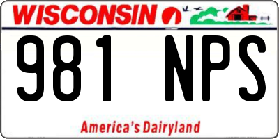 WI license plate 981NPS